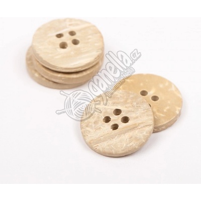 Knoflík Drops kokosový bělený no. 803 20mm – Zboží Mobilmania