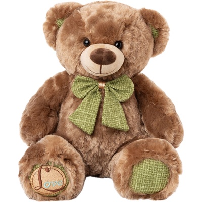 Амек Тойс Плюшена играчка Амек Тойс - Мече кафяво със зелена панделка, 40 cm (73103)