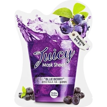 Holika Holika Blueberry Juicy Mask Sheet, енергизираща маска за лице с екстракт от боровинки (8806334352936)