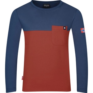 Trollkids Детска блуза с дълъг ръкав Trollkids Kid's Bergen Longsleeve Longsleeve - Red Clay / Summernight Blue - размер 104 (EU) (704-2207-1113)