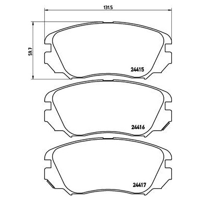 BREMBO Sada brzdových platničiek kotúčovej brzdy P59054