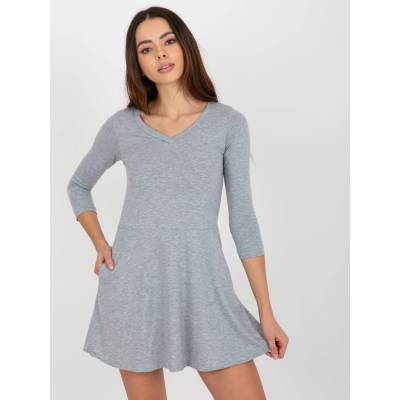 Šaty s výstrihom do V -EM-SK-HW/20-309.11P grey