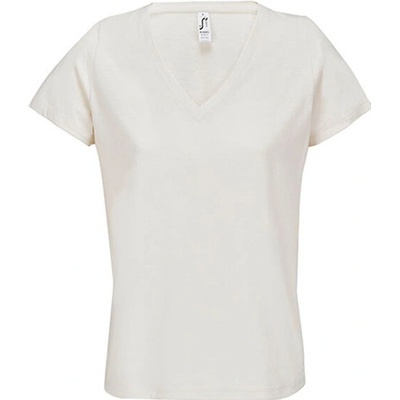 SOĽS Regent Dámske tričko s výstrihom do V SL04766 Creamy white