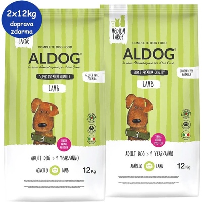 Aldog Adult Monoprotein Medium/Large Lamb and Rice 2 x 12 kg
