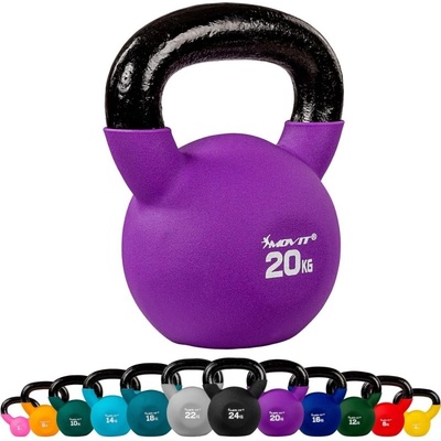 MOVIT Kettlebell liatinový pokrytý neoprénom 20kg