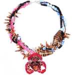 Dannyra Колие с естествена орхидея, корали, раковини, ахат, яспис Pink Island Dannyra Jewels