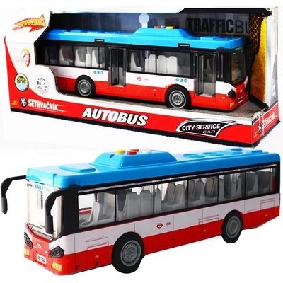 Sparkys Městský autobus na setrvačník s osvětlením a zvukem červený