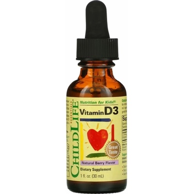 ChildLife Vitamín D3 kvapky 500 IU 115 dávok Natural Bobule 30 ml