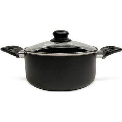 KITCHISIMO KASTROL SE SKLENĚNOU POKLICÍ NERO KITCHISIMO 20X9CM, 2,5L, NEPŘILNAVÝ POVRCH, SKLENĚNÁ POKLICE, ČERVENÁ ČERNÁ, INDUKČNÍ DNO,_hamashop