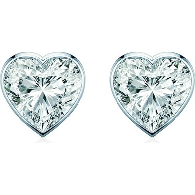 SAVICKI Náušnice Pure biele zlato, laboratórne diamanty PURE-K-HE-050-LAB-B