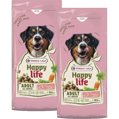 Versele-Laga Happy Life Adult s jehněčím 2 x 12,5 kg