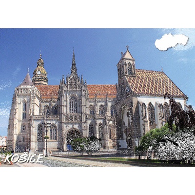 (B) 3D pohľadnica Košice (Dóm Svätej Alžbety, leto/zima)