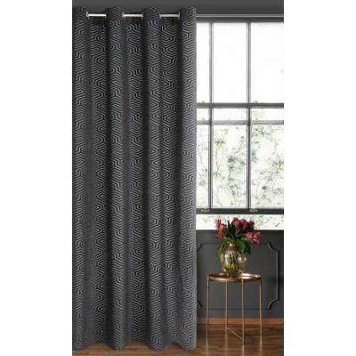 Pierre Cardin ZÁVĚS NA KROUŽCÍCH PIERRE CARDIN INGA 140X250 CM ČERNÁ