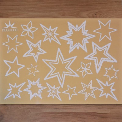 DECOLED Dekoratívny polep do okien A4 hviezdy