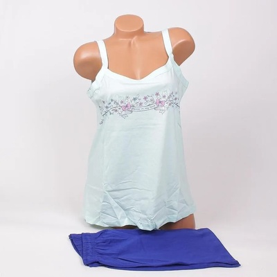 Макси лятна пижама в цвят мента и синьо