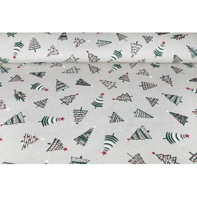 MADE IN ITALY Dekorační látka Vánoční stromek, š. 140 cm Vícebarevná Šířka 140 cm