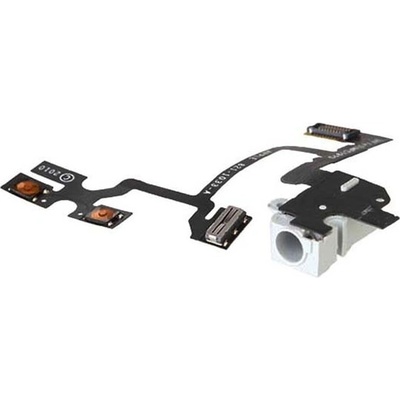 Apple Iphone 4 - Flex kábel hlasitosti audio jack konektor Farba: Biela