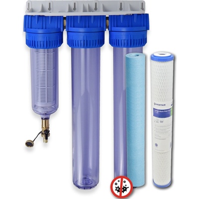 AQUA Pentair TRIPLEX RAIN 20SL 5 mcr trojstupňový filter s preplachom pripojenie 1"