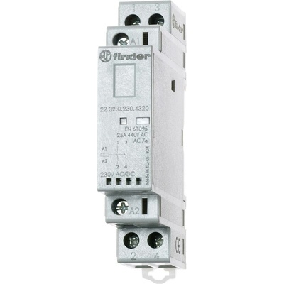 Finder 22.32.0.024.1320 instalační stykač 2 spínací kontakty 6250 VA 250 V/AC, 440 V/AC s LED diodou Vhodné pro značku (
