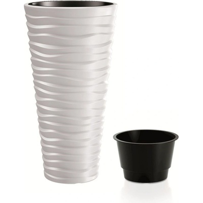 Prosperplast Květináč SAND SLIM bílý 29,6 cm