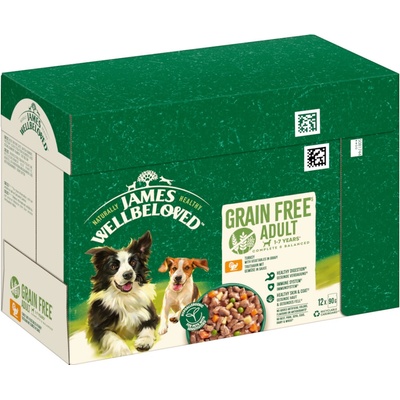 James Wellbeloved Adult Dog Hypoallergenic krůtí se zeleninou v omáčce 48 x 90 g