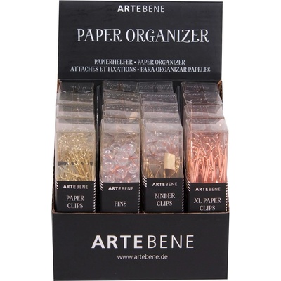 Artebene Organizéry papíru (sponky a připínáčky) 4 druhy /cena za kus/