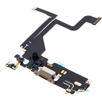 AppleMix Napájací a dátový konektor s flex káblom + mikrofóny pre Apple iPhone 13 Pro - zlatý - kvalita A+