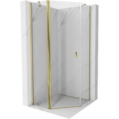 Mexen Mist петстенна душ кабина, 80 x 80 см, прозрачна, златна - 8A8-080-080-50-00 (8A8-080-080-50-00)