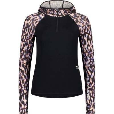 Mons Royale Дамско мериносово термобельо Mons Royale Women's Bella Merino Long Sleeve Hood Merino base layer - Rock Leopard / Black (115-2718-0214)