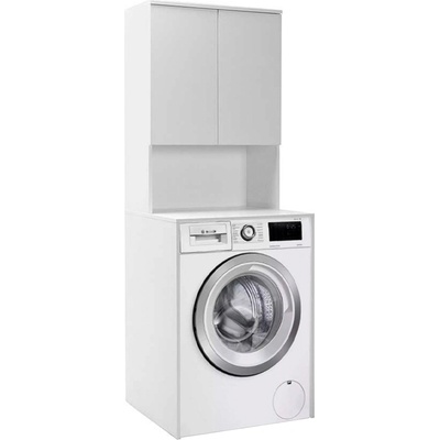 TopMebel Мебели за пералня от меламин Ceza в бял цвят 65x60x182см