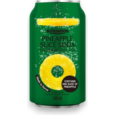 Bobmoos Ananasový sycený nápoj s plátkem ananasu 340 ml