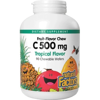 Natural Factors Vitamin C 500 mg 100% Natural Fruit Chew, 90 Chewables