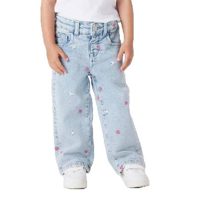Дънки Name it Rose Wide Emb jeans - Blue (Light Blue Bleached Denim)