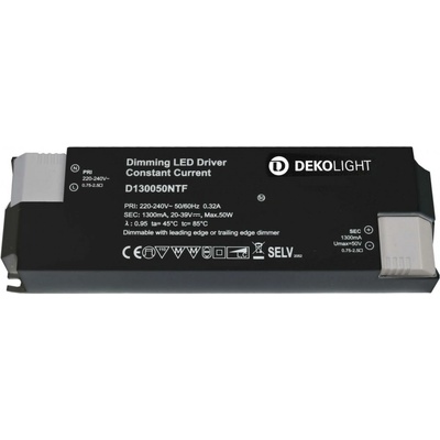 Deko-Light napájení BASIC, DIM, CC, D130050NTF/50W konstantní proud 1050 mA IP20 stmívatelné 20-39V DC 25,00-50,00 W 862211