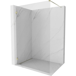 Mexen Lunar Стъклена преграда за душ тип Walk-in лява 120 x 200 см, прозрачна, 8 мм, златна - 830-120-000-50-00-L (830-120-000-50-00-L)