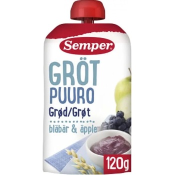 Semper Овесена каша Semper - Пауч с боровинка и ябълка, 120 g (6907)