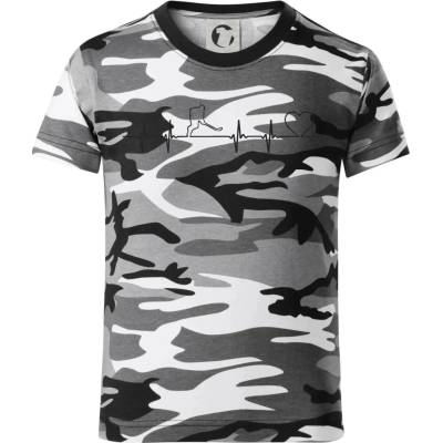 Hokejový hráč EKG dětské maskáčové triko šedý maskáč