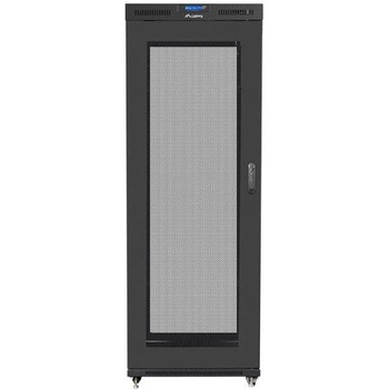 Lanberg стелажен шкаф 19"" свободно стоящ 37U/800x1000 (плосък пакет) със стъклена врата LCD черен v2 (ff01-8037-23bl)