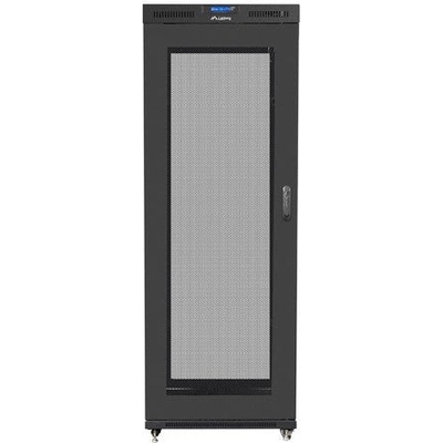 Lanberg стелажен шкаф 19"" свободно стоящ 37U/800x1000 (плосък пакет) със стъклена врата LCD черен v2 (ff01-8037-23bl)