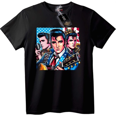 NOONEBRAND Тениска Elvis Кралят на рока - S, Black