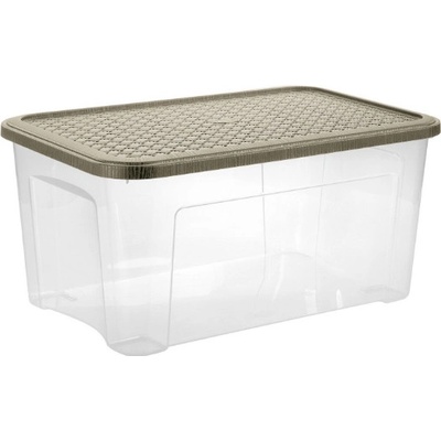 Tontarelli Box ARIANNA 43 l s víkem ,transparent/šedohnědá 8034182A75