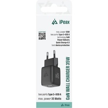 iPEAX GaN Síťová nabíječka 35 W, 1x USB-C a 1x USB-A černá 90010127