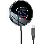 YESIDO Зарядна станция - Yesido Wireless Charging Station (DS28) - Магнитна, Дисплей, 15W, Type-C - Черен
