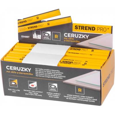 Strend pro Ceruzka 176mm červena tuha oválna na sklo a keramiku