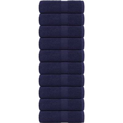 vidaXL Кърпи за гости FROGN 10 бр. тъмносини 30x50 см 360 г/м2 (136781)