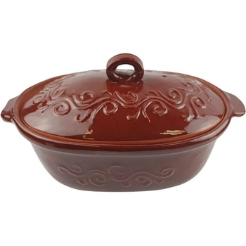 Глинен гювеч за фурна с елипсовидна форма 4 литра (6612)