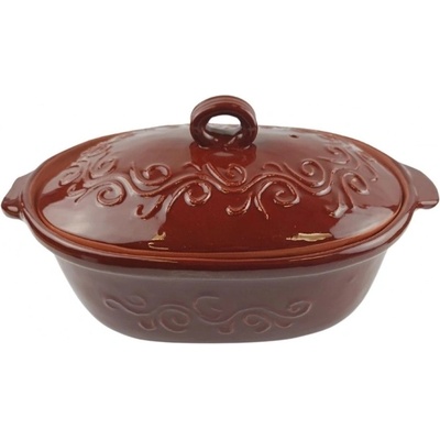 Глинен гювеч за фурна с елипсовидна форма 4 литра (6612)