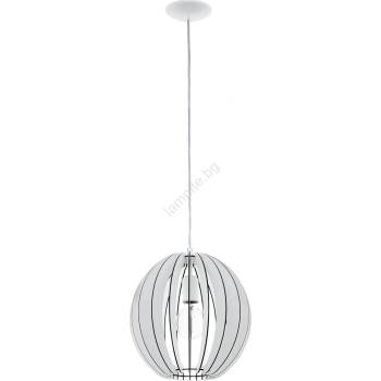 EGLO 63247 - Пендел COSSANO PRO 1xE27/60W/230V Ø 30 см бял (EG63247)