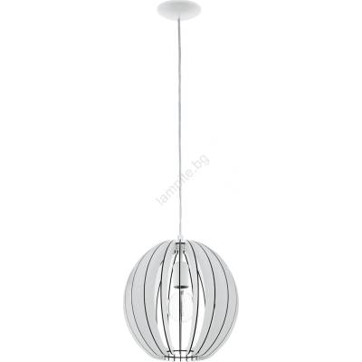 EGLO 63247 - Пендел COSSANO PRO 1xE27/60W/230V Ø 30 см бял (EG63247)