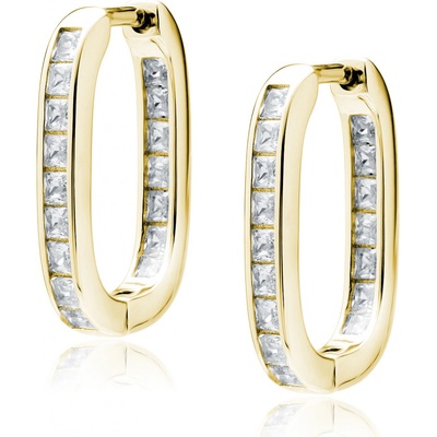 Lunica Stříbrné náušnice CRYSTAL GRACE GOLD 0704